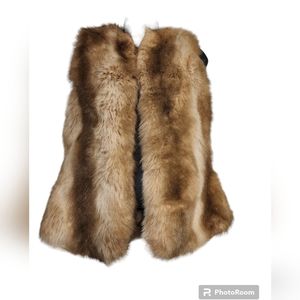 MNG SUIT women faux fur vest brown Size Small Pre-owned